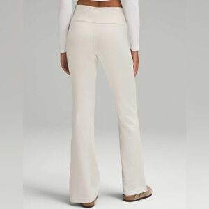 Lululemon Brushed Softstreme Ribbed Zip Flared Pant 32.5" Bone